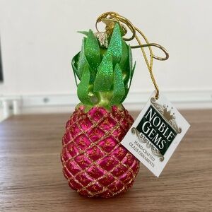 Pink Pineapple sparkle ornament